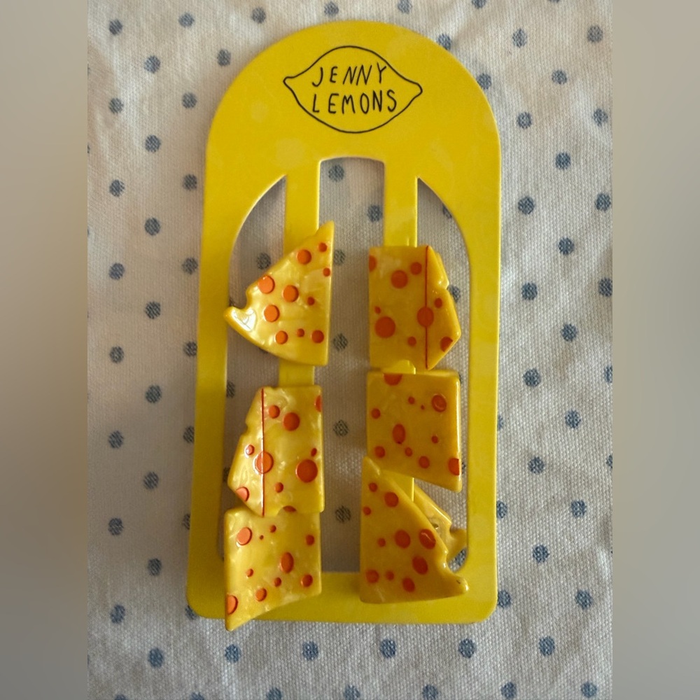 NWT Jenny Lemons Cheese Slice Hair Clips